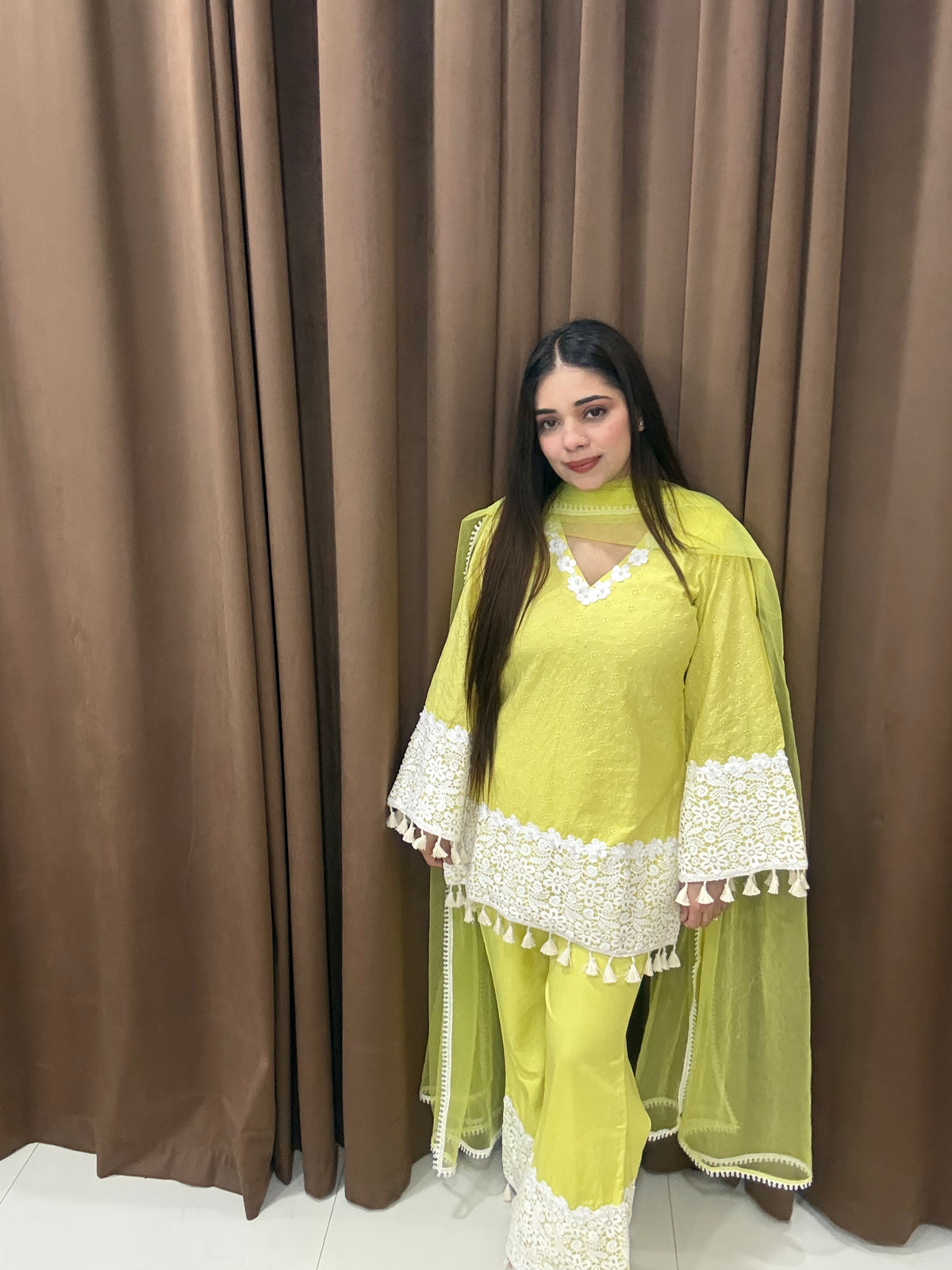 Elara schiffli cotton suit