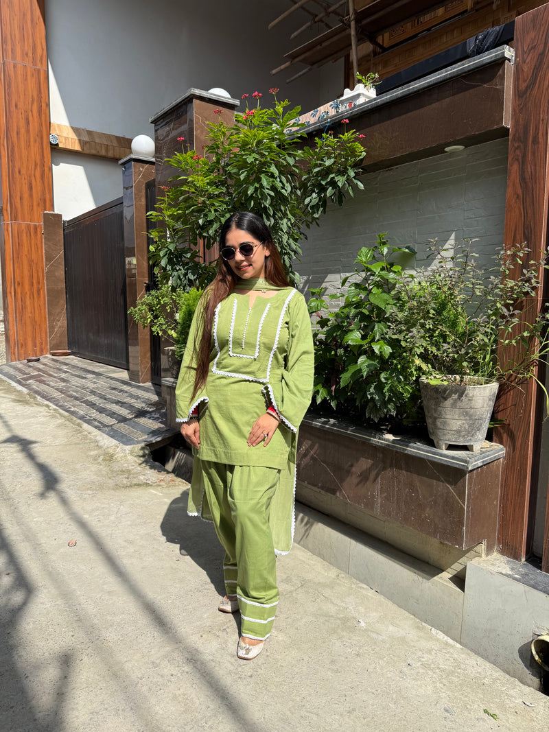 Sage cotton farshi salwar suit