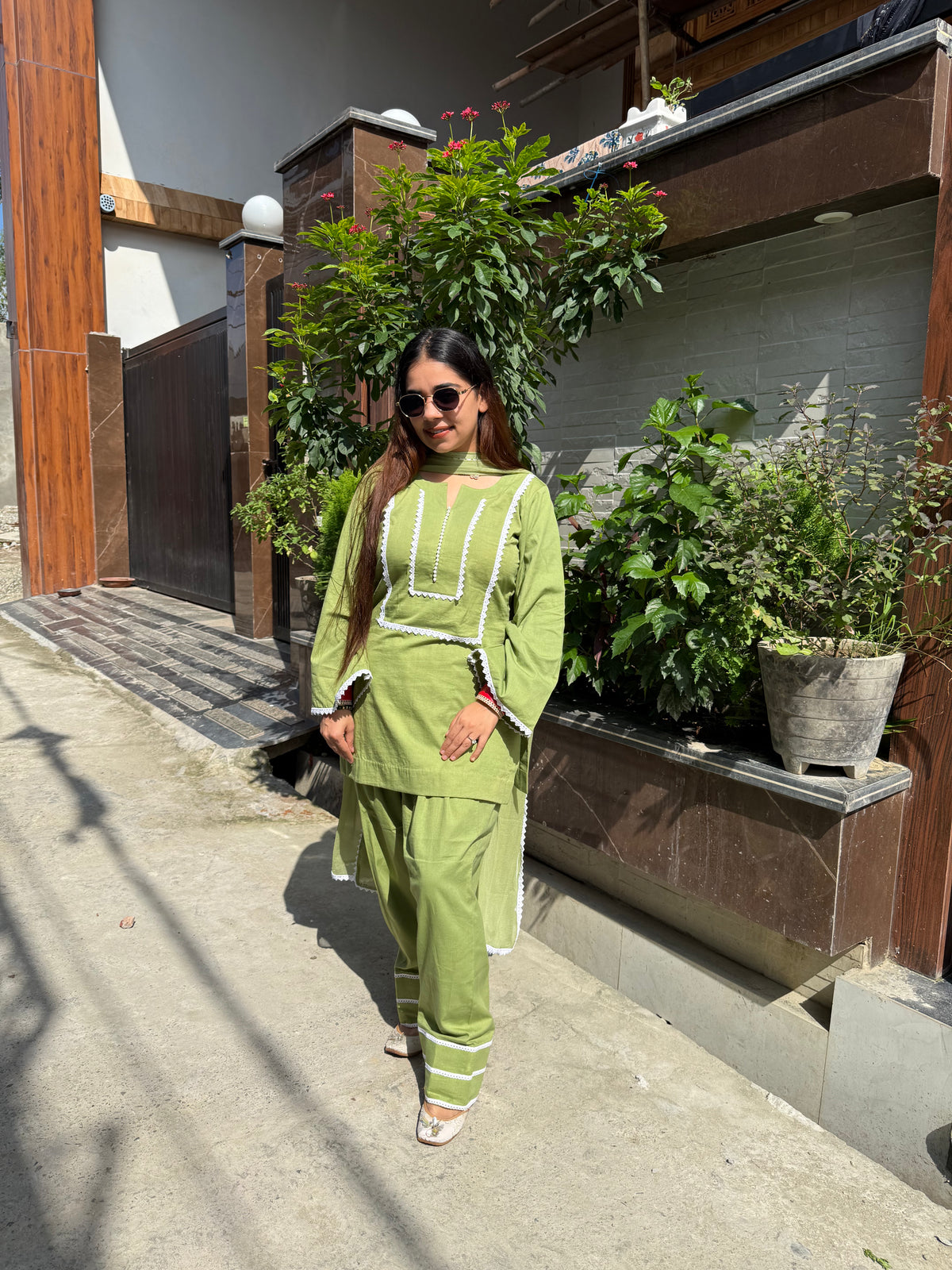 Sage cotton farshi salwar suit