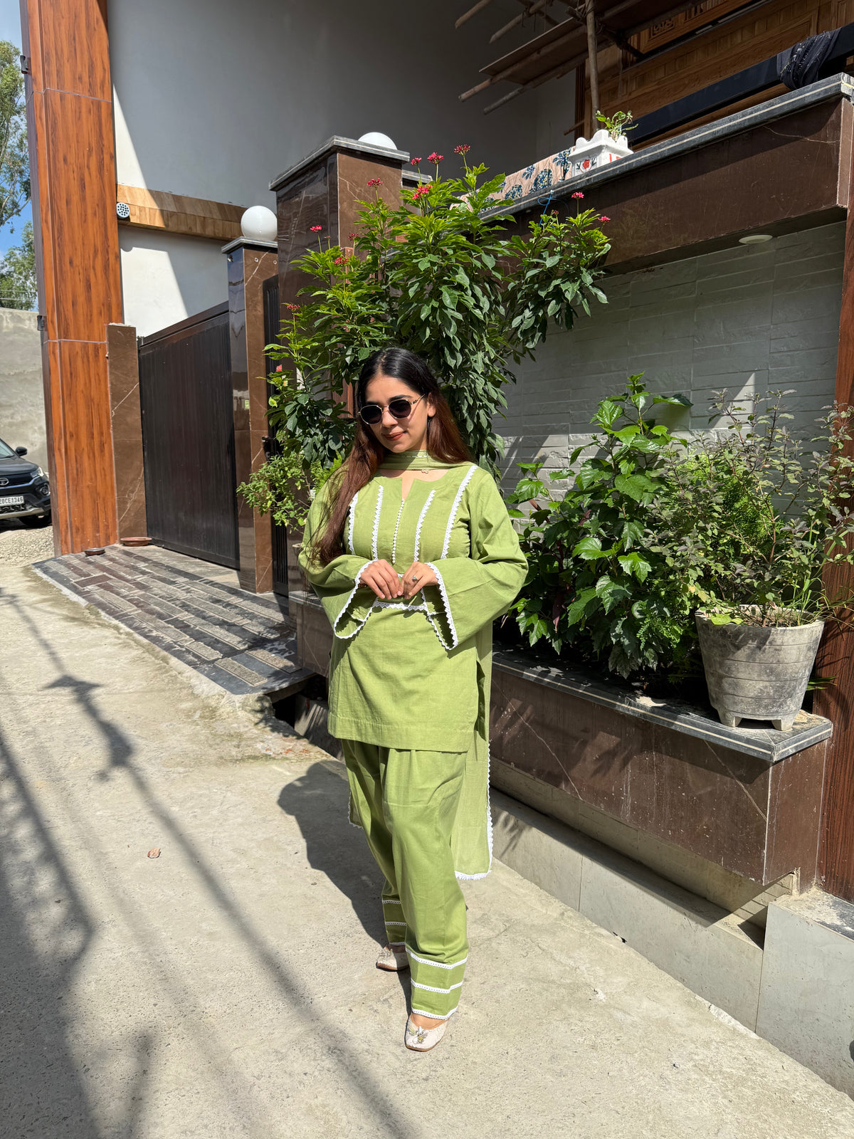Sage cotton farshi salwar suit