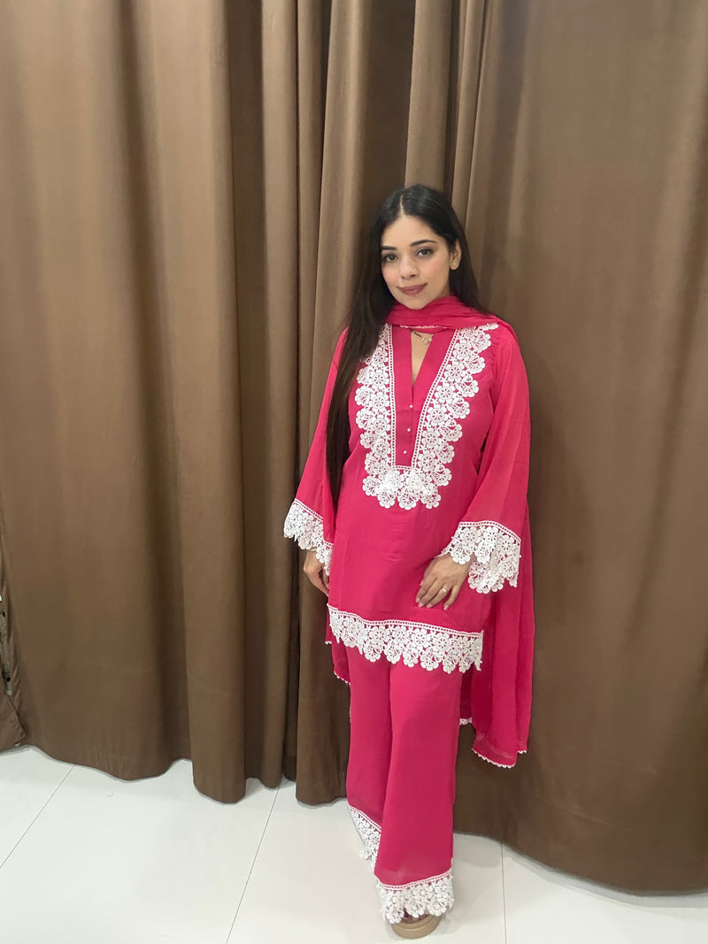 Meher pure georgette suit | Pink