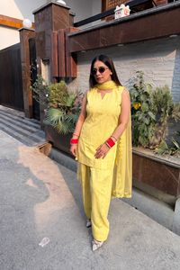 Floral Daisy cotton kurta suit