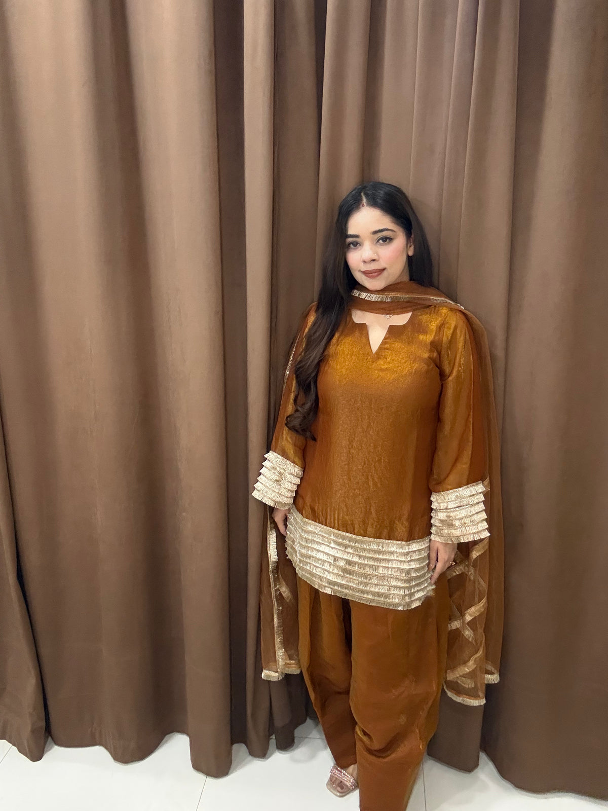 Zahreen glass tissue suit