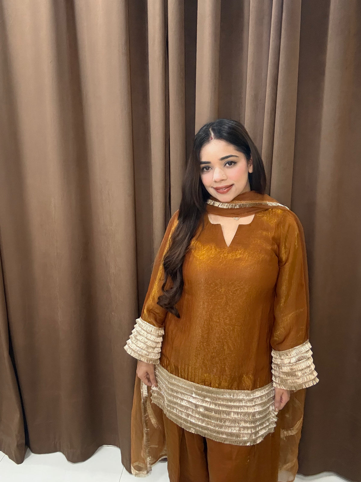 Zahreen glass tissue suit