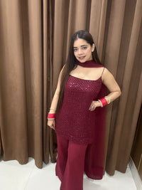 Sangria handwork cutdana suit