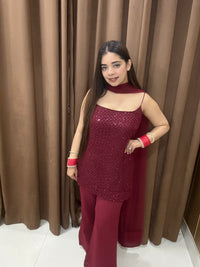 Sangria handwork cutdana suit