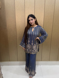 Midnight royale silk tissue Cordset