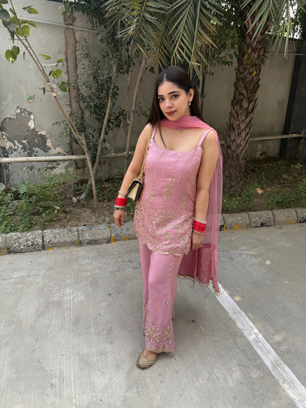 Naaz silk tissue handwork suit