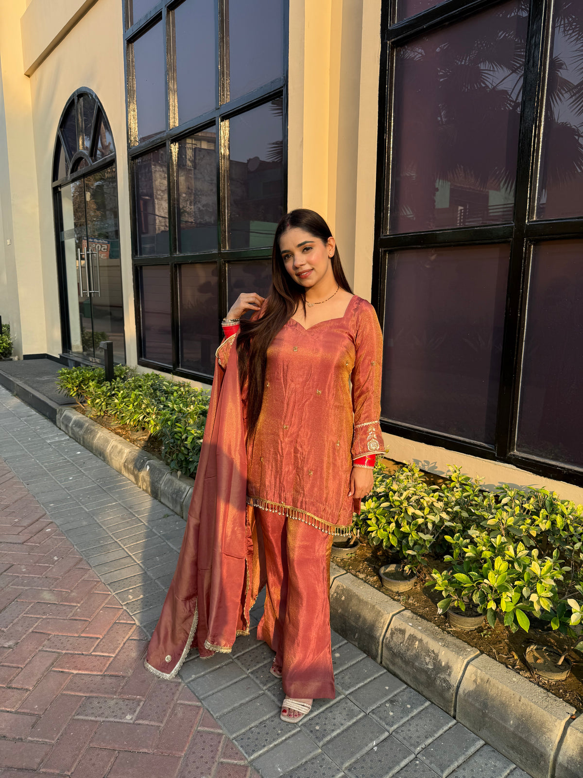 Zoya silk tissue booti suit