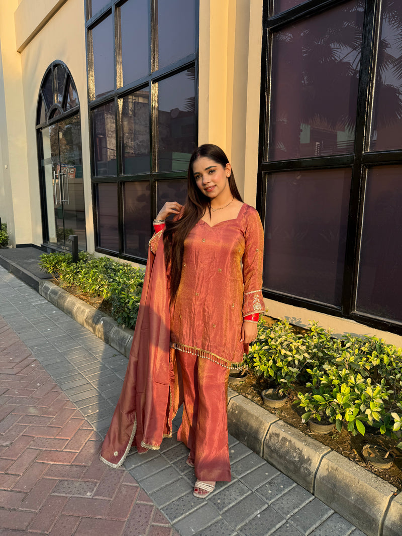 Zoya silk tissue booti suit