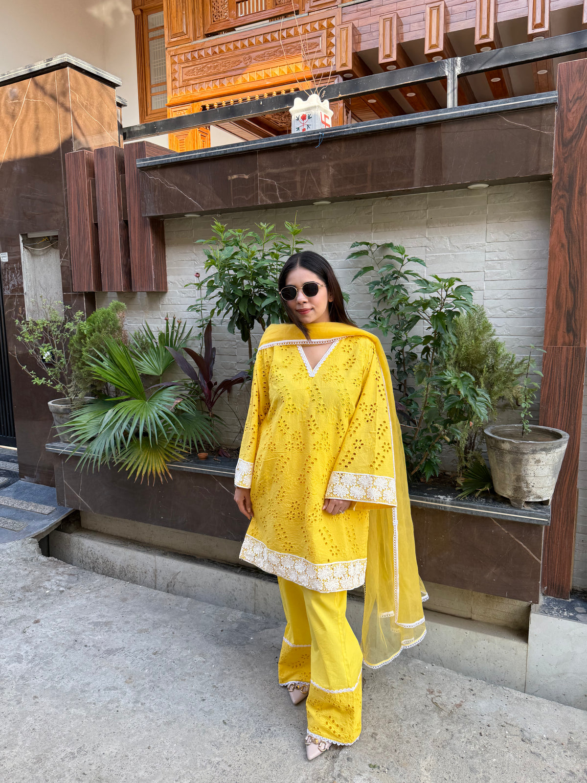 Sunshine schiffli cotton suit