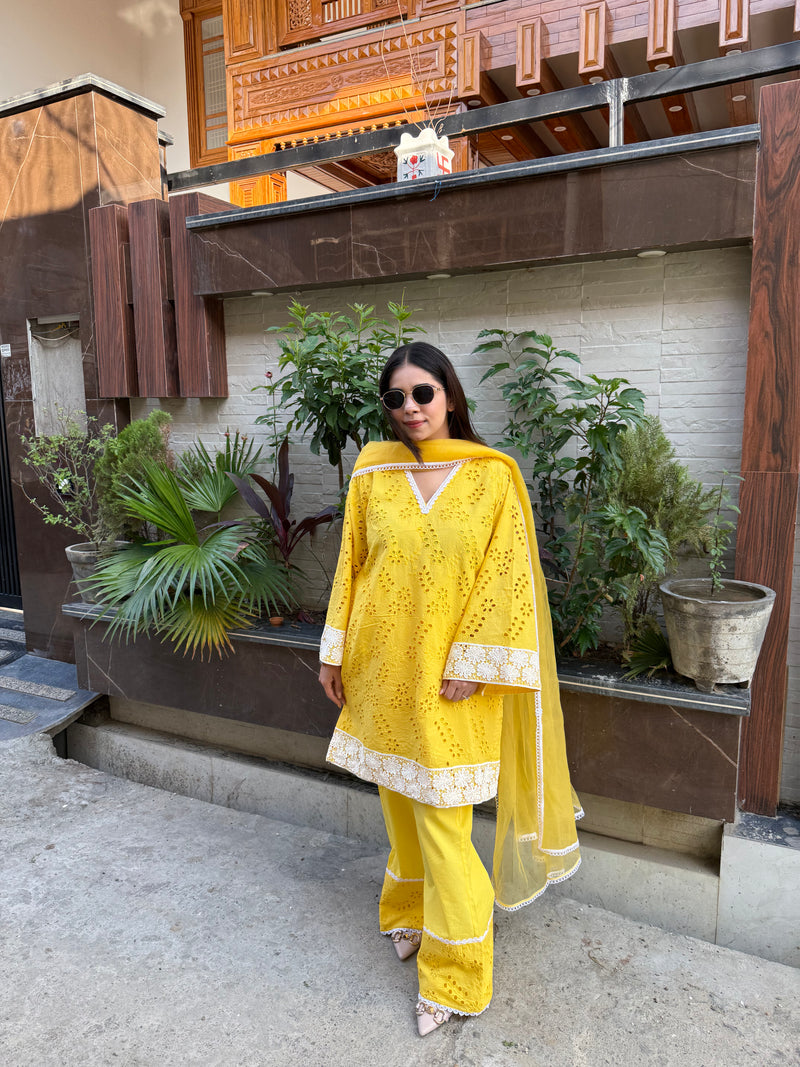 Sunshine schiffli cotton suit