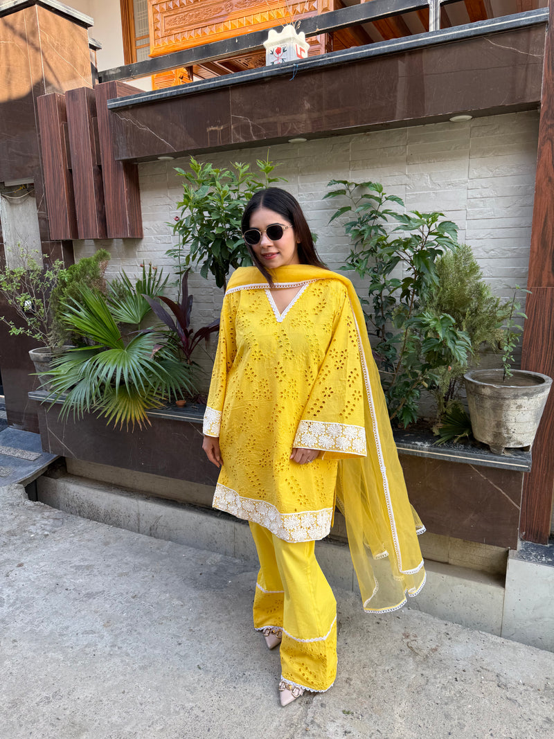 Sunshine schiffli cotton suit