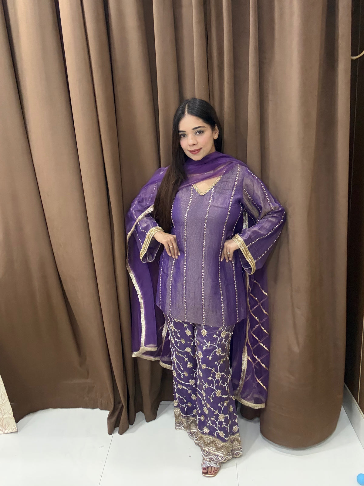 Veloura silk tissue suit