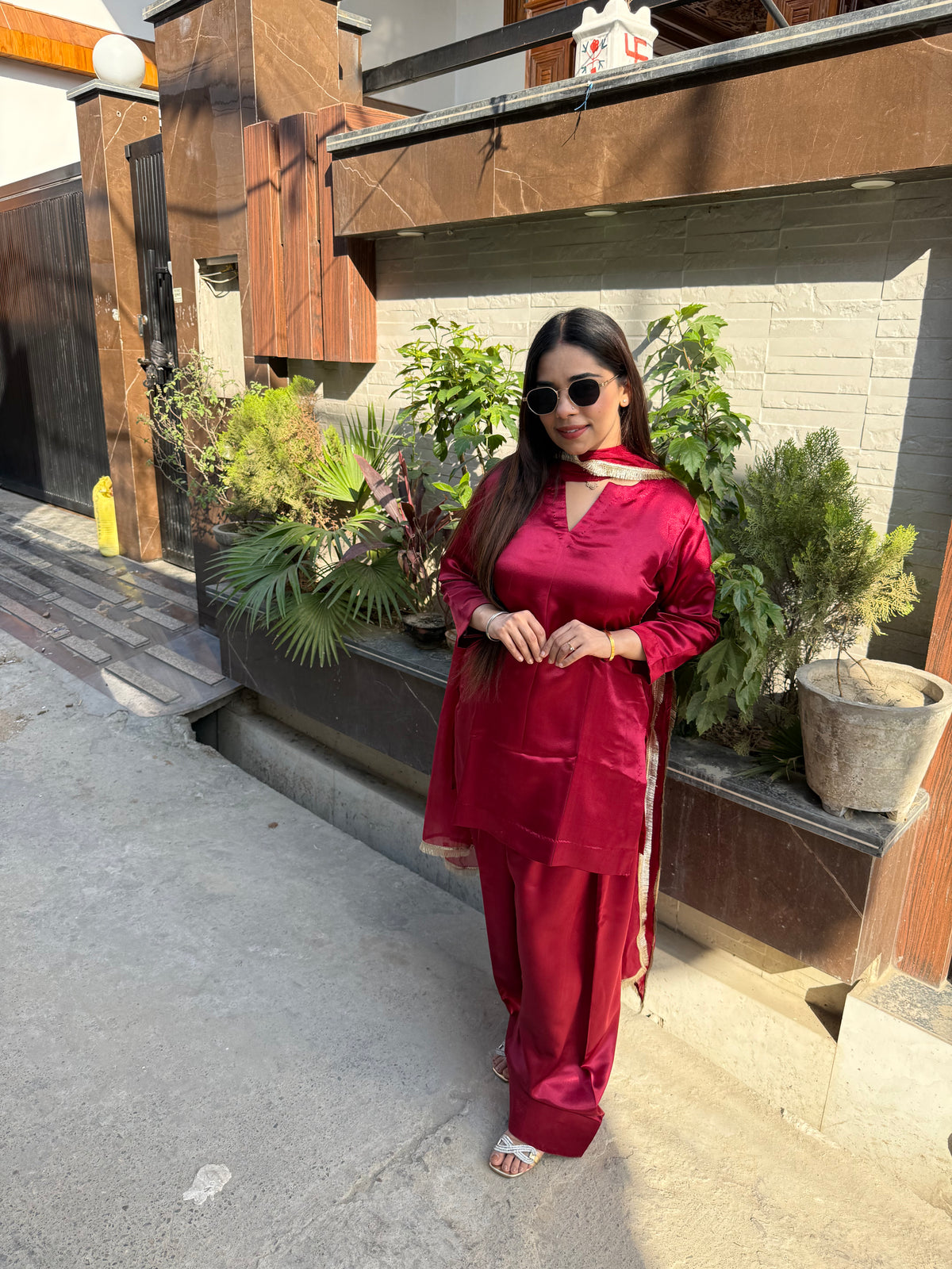 Scarlet farshi salwar suit