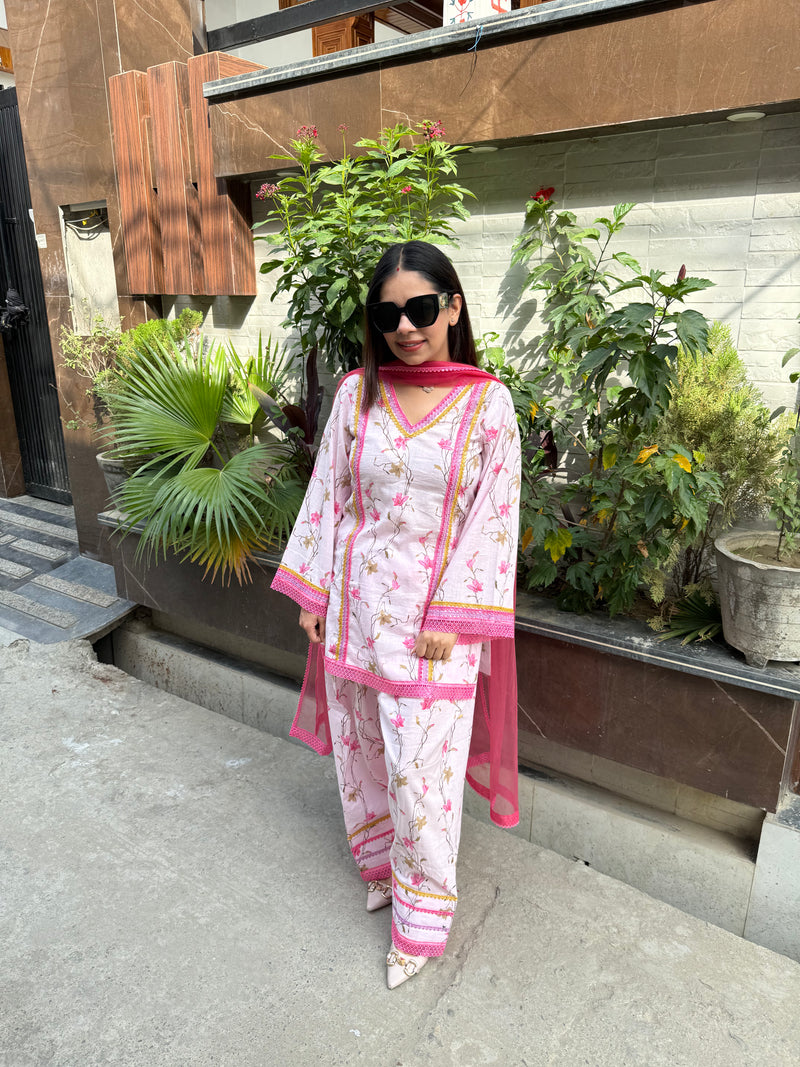Lily cotton printed suit