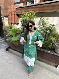 Emerald schiffli suit