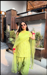 Floral Daisy cotton kurta suit