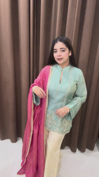 Kiara silk tissue handwork suit