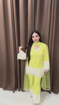 Elara schiffli cotton suit