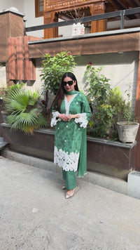 Emerald schiffli suit