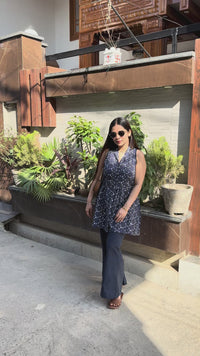 Azure embroidered cotton cordset